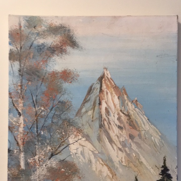 Original Signed Mountain Landscape Painting - Picture 2 of 8